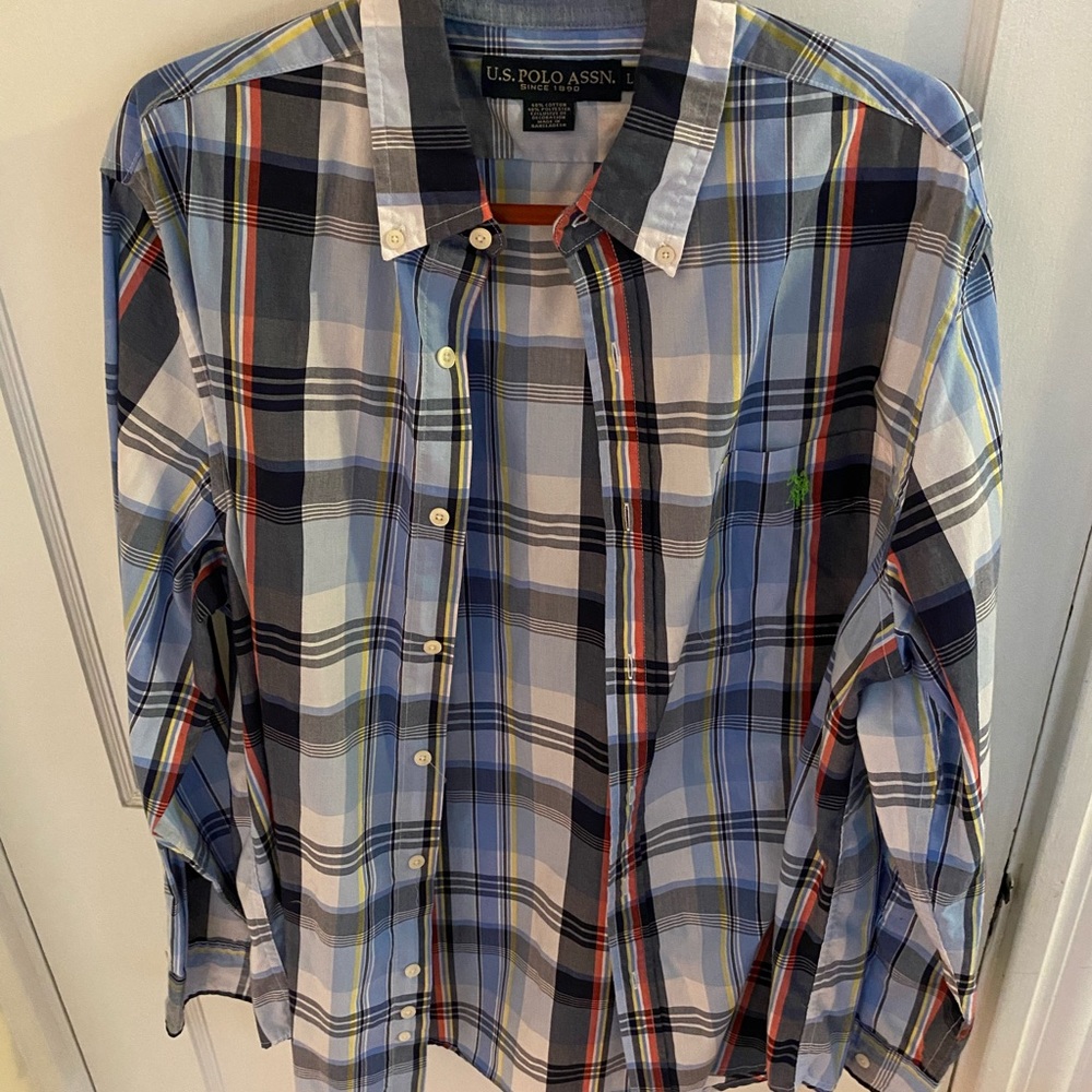 Gently used plaid Polo long sleeve button down.